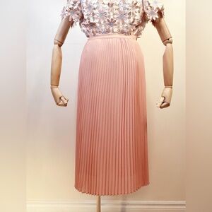 Babaton Peach Pleated Midi Skirt by Aritzia (not including top)